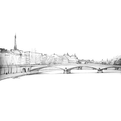 Draw Landscape with Bridge Picture