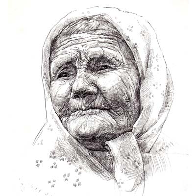Draw an Old Face Picture