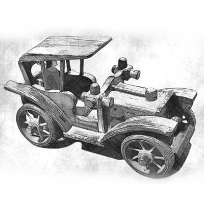 Draw Wooden Toy Car Picture