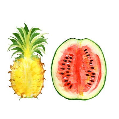 Paint Pineapple Watermelon Picture