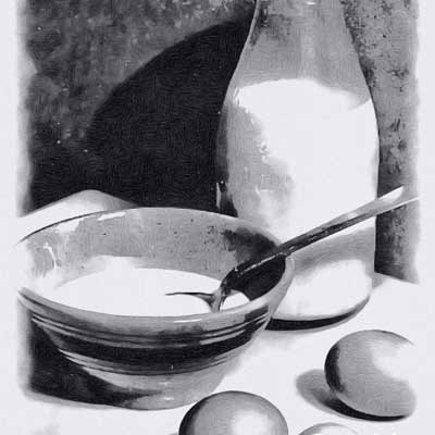 Picture Milk and Eggs Drawing