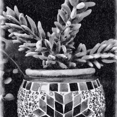 Picture Little Plant Mosaic Pot